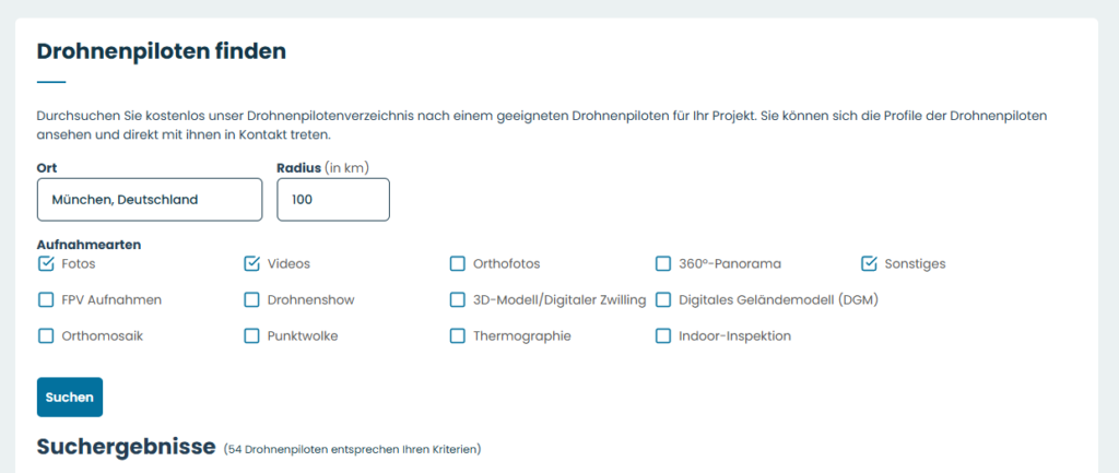 skyzr drohnenpilotenverzeichnis suchmaske